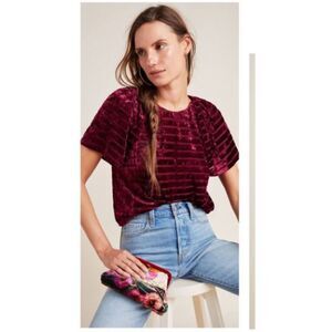 Anthropologie Sunday in Brooklyn Geneva Velvet Tee Size XS